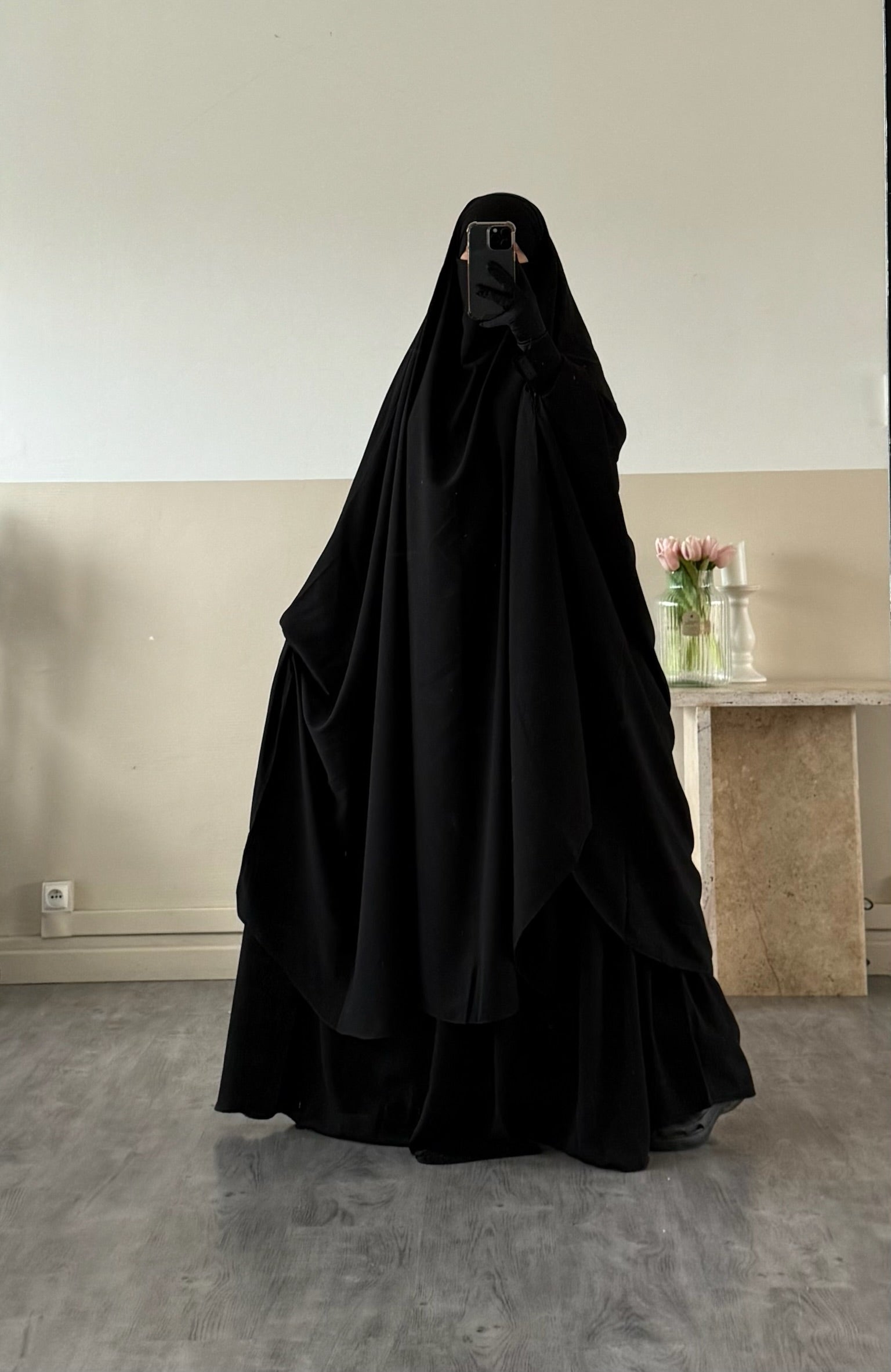 Jilbab 2 pièces Jupe Whool peach