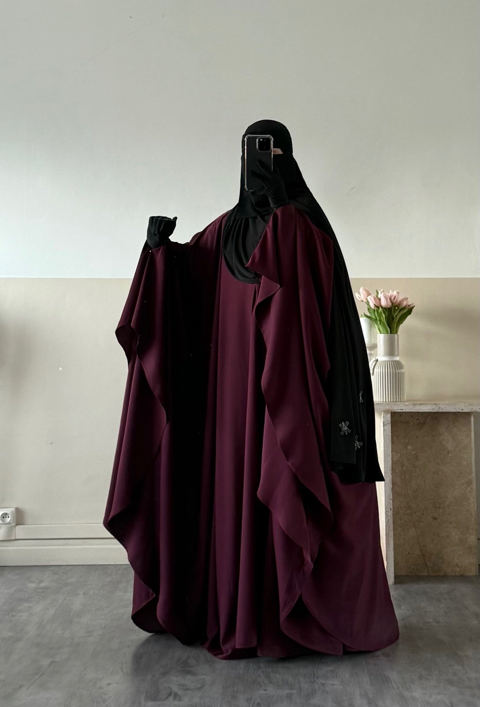 Set Maleeka kimono + sous abaya Soie de médine