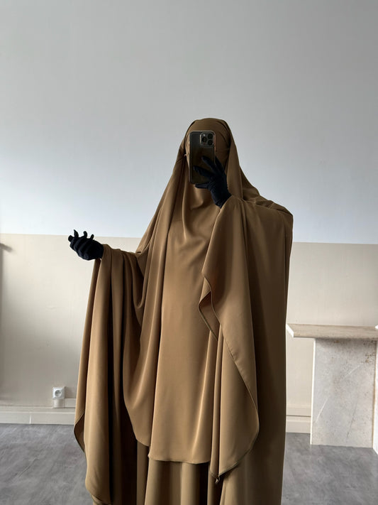 Khimar arrondi Maleeka T2  150cm (Soie de médine)