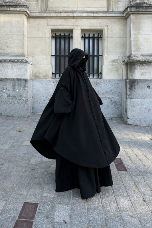 Dayena Suede Cape with Zip Removable Collar