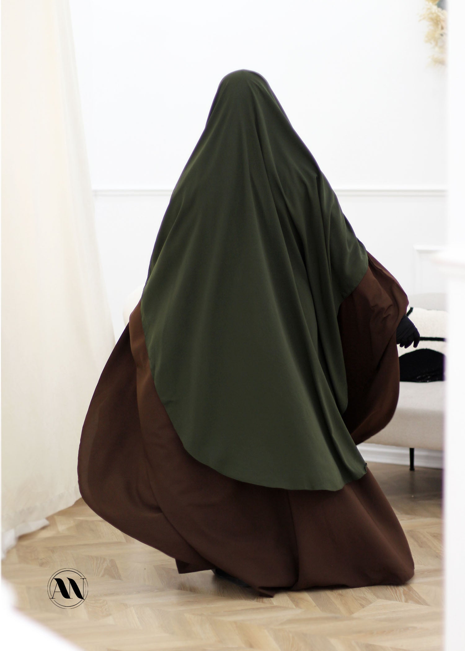 Khimar arrondi Maleeka court (Whool Peach)