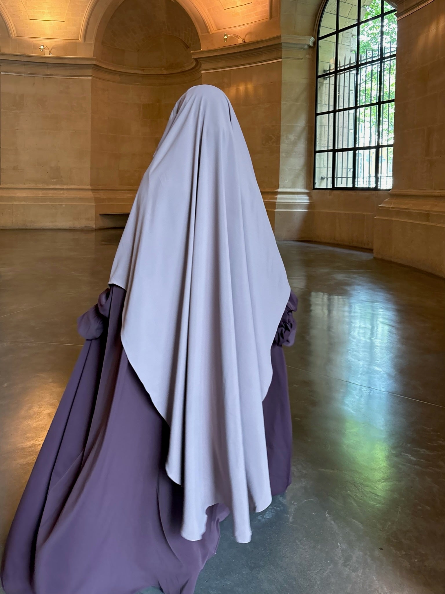 Khimar arrondi Maleeka Long (Soie de médine)
