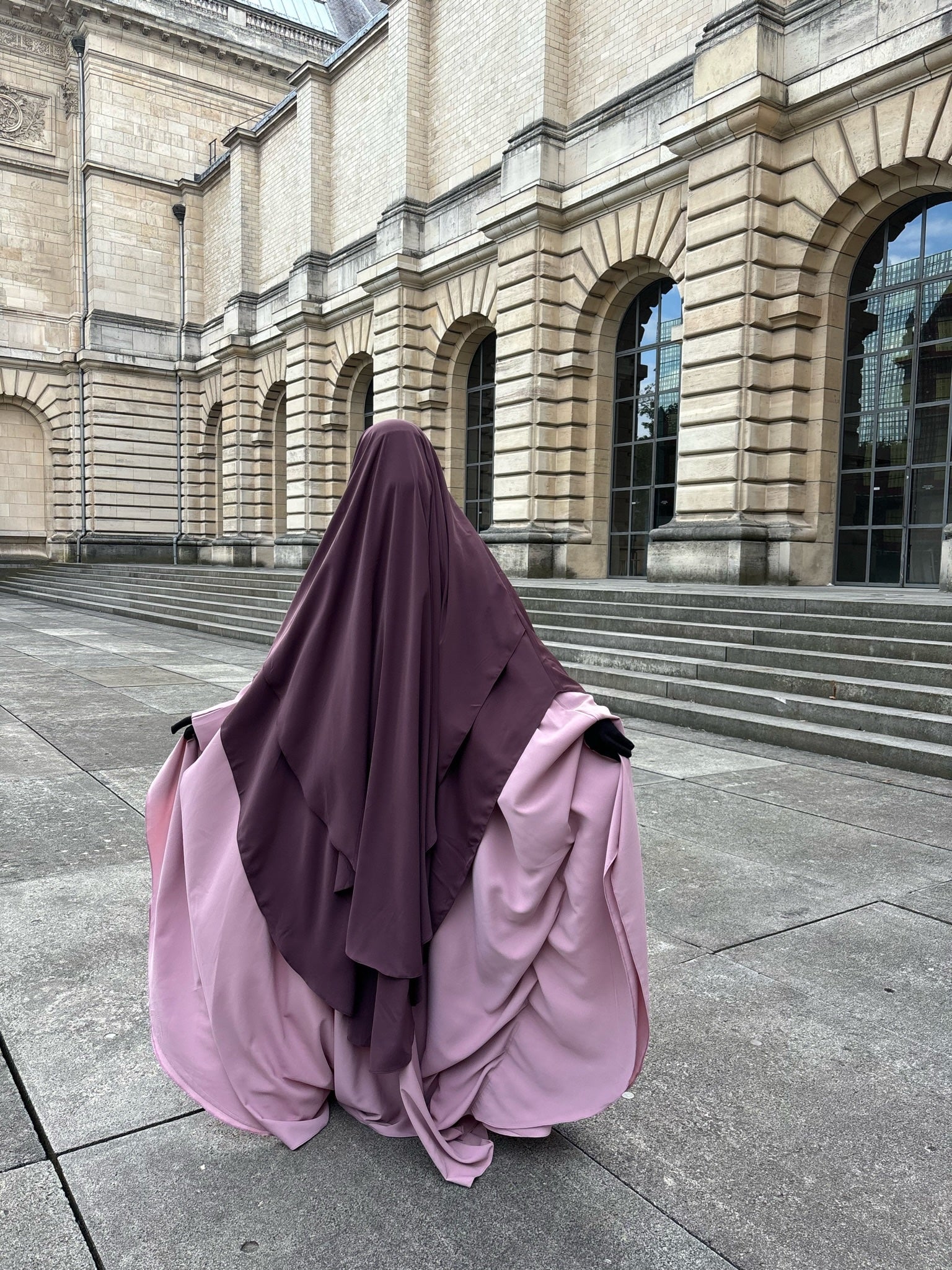 Khimar Hajar 2 voiles Soie de médine